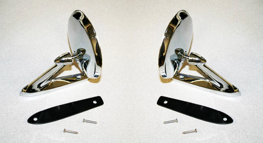 NEW 1964 - 1966 Fairlane Galaxie Falcon Fairlane Chrome Metal Outside Mirrors