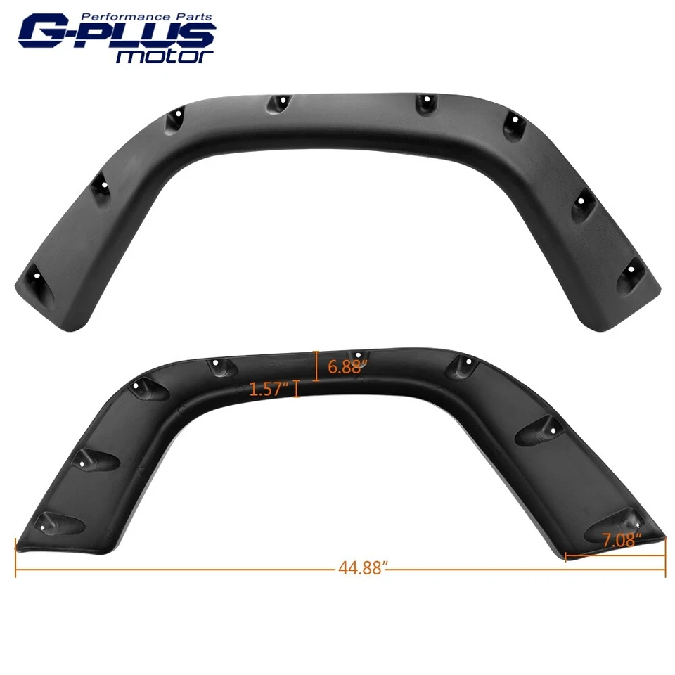 Extended Fender Flares Kit Fit For 97-06 Jeep Wrangler TJ 7" Wide Pocket Black Foto 4 de 4