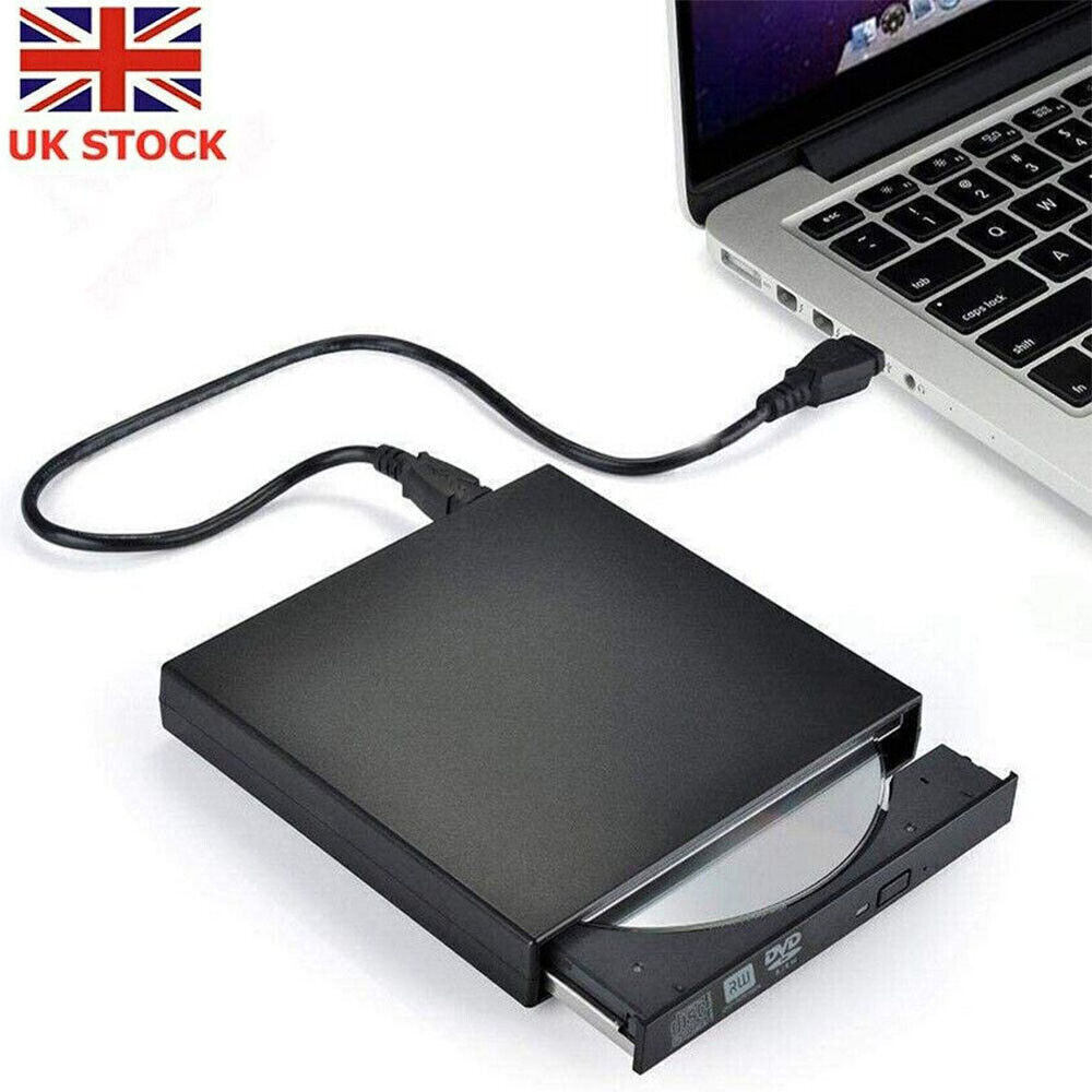 USB External DVD CD Hard Disc Burner Player Reader Optical Drive for PC Laptop