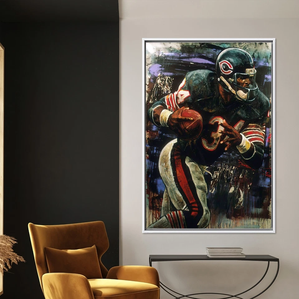 Walter Payton Poster, Chicago Bears, Football Made Posters, Canvas Print, Canvas - Image 2 of 4