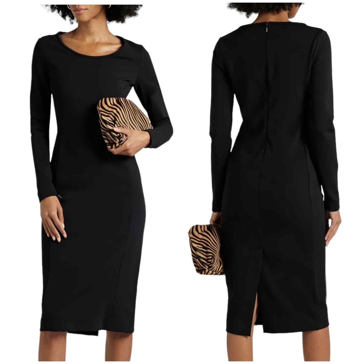 MAX MARA NWT Onore Long Sleeve Jersey Midi Stretch-twill