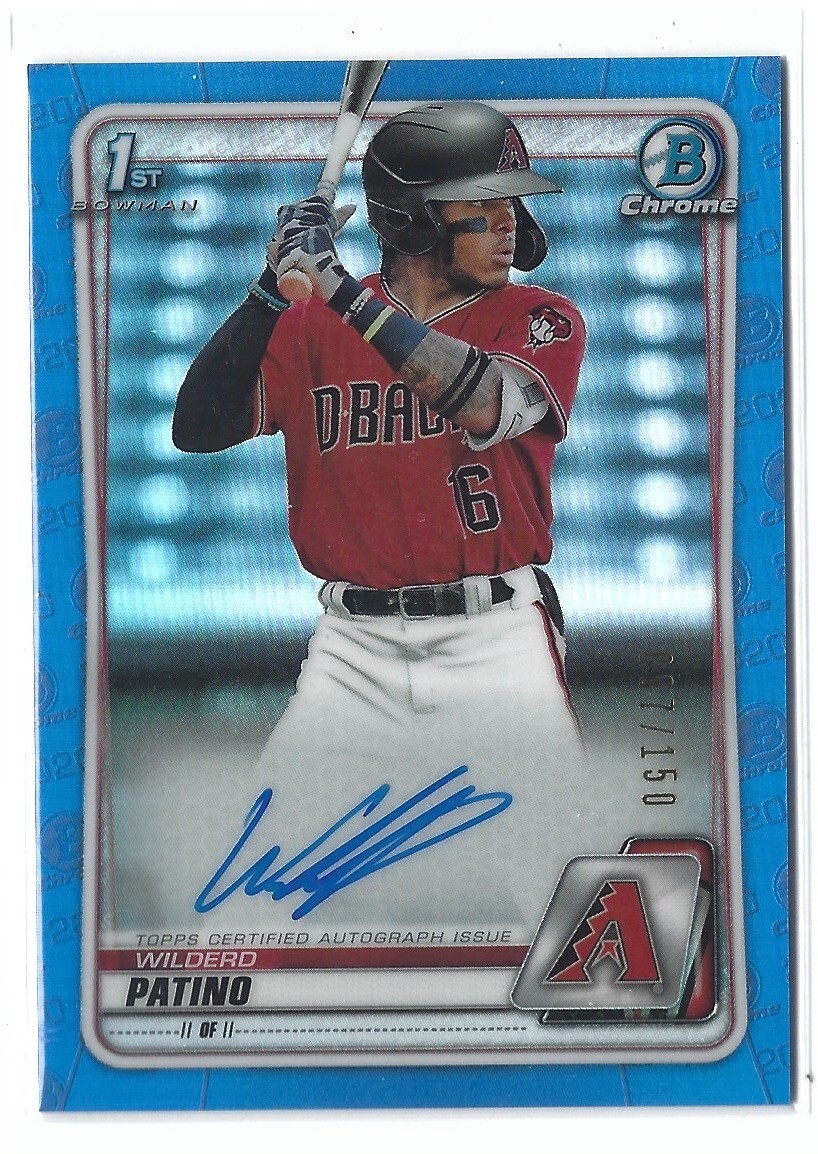 2020 Bowman Chrome Blue Refractor Auto /150 Wilderd Patino #CPA-WP RC | D-Backs