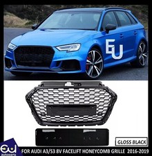 FOR AUDI A3 S3 8V FACELIFT RS3 STYLE HONEYCOMB MESH FRONT GRILL GRILLE 2016-2019