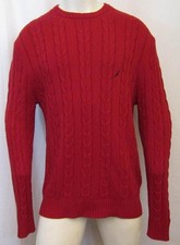 AUTHENTIC NAUTICA SIGNATURE ROPE KNITTED CREW NECK SWEATER SZ XL RED