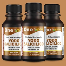 Arymar Yodo Salicilico Iodine –First Aid Antiseptic for Wounds, 1 fl oz (3-Pack)