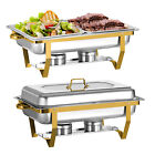 8Qt 2pack Chafing Dish Tray Buffet Catering Chafers Stainless Steel Gold&Silverg