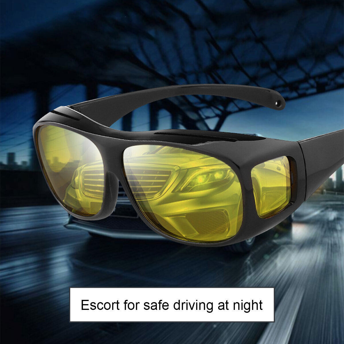 Night Driving Glasses HD Anti Glare Vision Polarized Yellow Lens Tinted