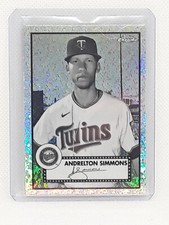 Andrelton Simmo 2021 Topps Chrome Plat Anniv. #421 - Black & White Mini-Diamonds
