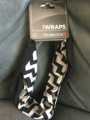 REMINGTON SOLID BLACK AND BLACK/WHITE CHEVRON PATTERN HEAD WRAPS - BRAND NEW