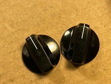 2 New 1.125" Daka-Ware Shiny Black Bakelite Pointer Knobs Tube Guitar Amp Qty 