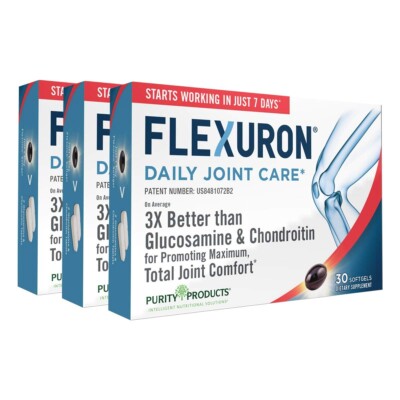 Purity Products Flexuron Daily Joint Care 30 softgels (3 PACK)