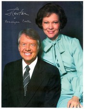 Jimmy + Rosalynn Carter Large Photo 2 Original Autographs US President + Wife