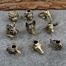 Brass "Animal Head" Paracord Beads Knife Lanyard Bead Zipper Pull Beads Pendant