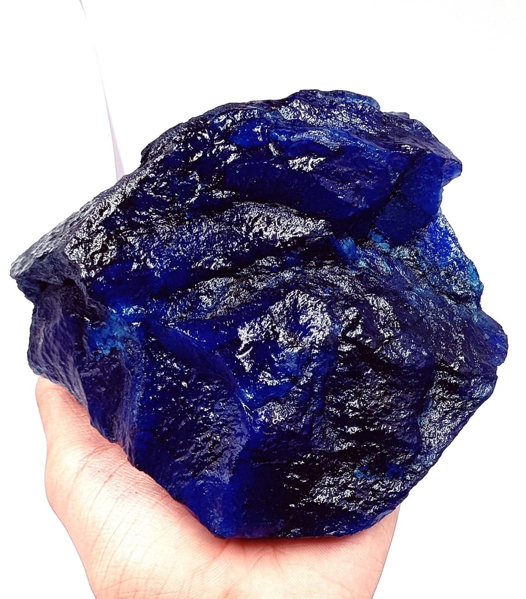 DYED Carat African Blue Sapphire Rough Certified Loose Gemstone SMH