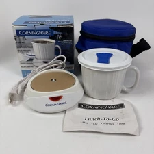 NEW Corning Ware Portable Lunch-To-Go Mug Lid Warmer Bag Works  MW-20