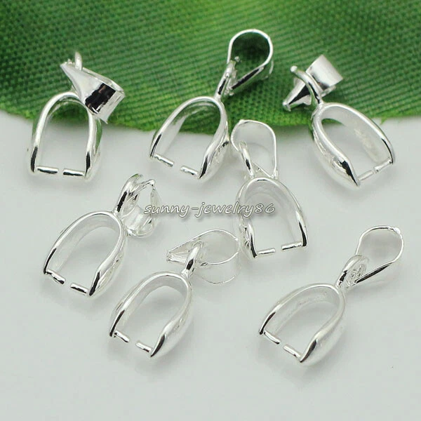 50/100/200 piezas Fianzas de pellizco Colgante Plata/Plata Opaca/Chapado en Oro 14 mm/16 mm/20 mm Foto 3 de 4