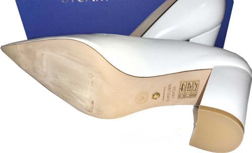 Stuart Weitzman Pumps Pointed Toe Stuart 85MM Leather Block-Heel Shoes 8 - Picture 7 of 7