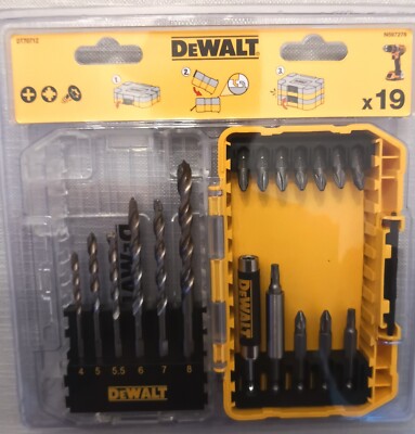 Dewalt X19 Piece Mix Set Masonry DRILL Bits Screwdriver Bits