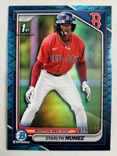 Starlyn Nunez 2024 Bowman Chrome 1st Reptilian Blue #BCP-207 #/150 Red Sox