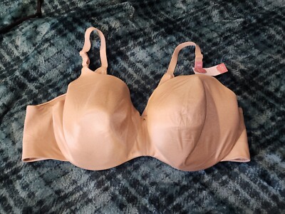 NEW Cacique Bra 50DD Beige Lighly Lined Balconette Invisible Back ...