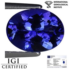 1.56 Ct IGI Certified AA Natural Tanzanite Gemstone Bluish Violet Oval Cut