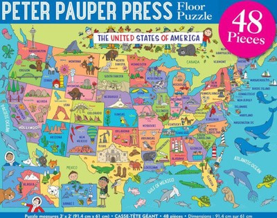 USA Map Kids' Floor Puzzle by Inc Peter Pauper Press