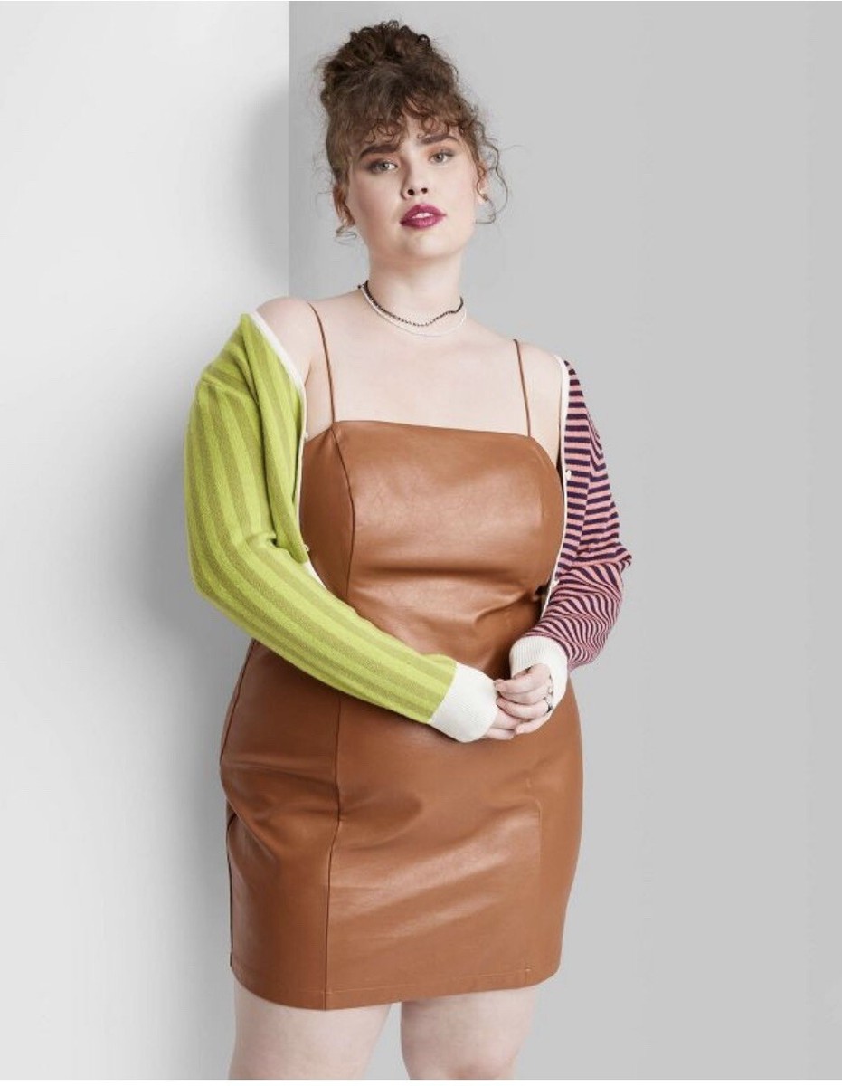 wild fable leather dress Women's Sleeveless Faux Bodycon salelbs