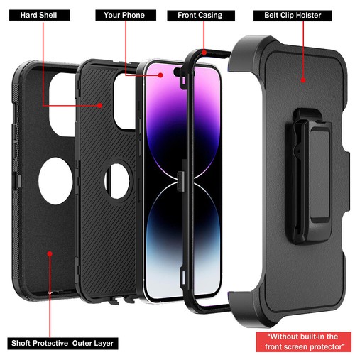 Funda para iPhone 14 Plus 13 12 11 Pro Max XR, cubierta a prueba de golpes + funda con clip para cinturón - Imagen 4 de 20