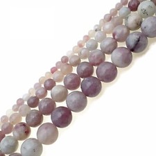 Light Natural Lepidolite Smooth Round 4mm 6mm 8mm 10mm Approx 15.5" Strand