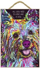 Yorkie Sign - All You Need is Love  a Dog 7 x 10.5