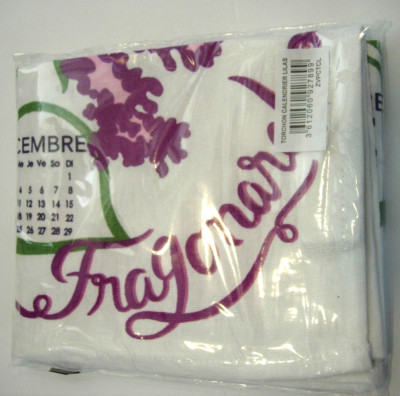 FRAGONARD PERFUME HAND KITCHEN DISH CALENDAR 2024 TOWEL WHITE PURPLE PINK LILAC
