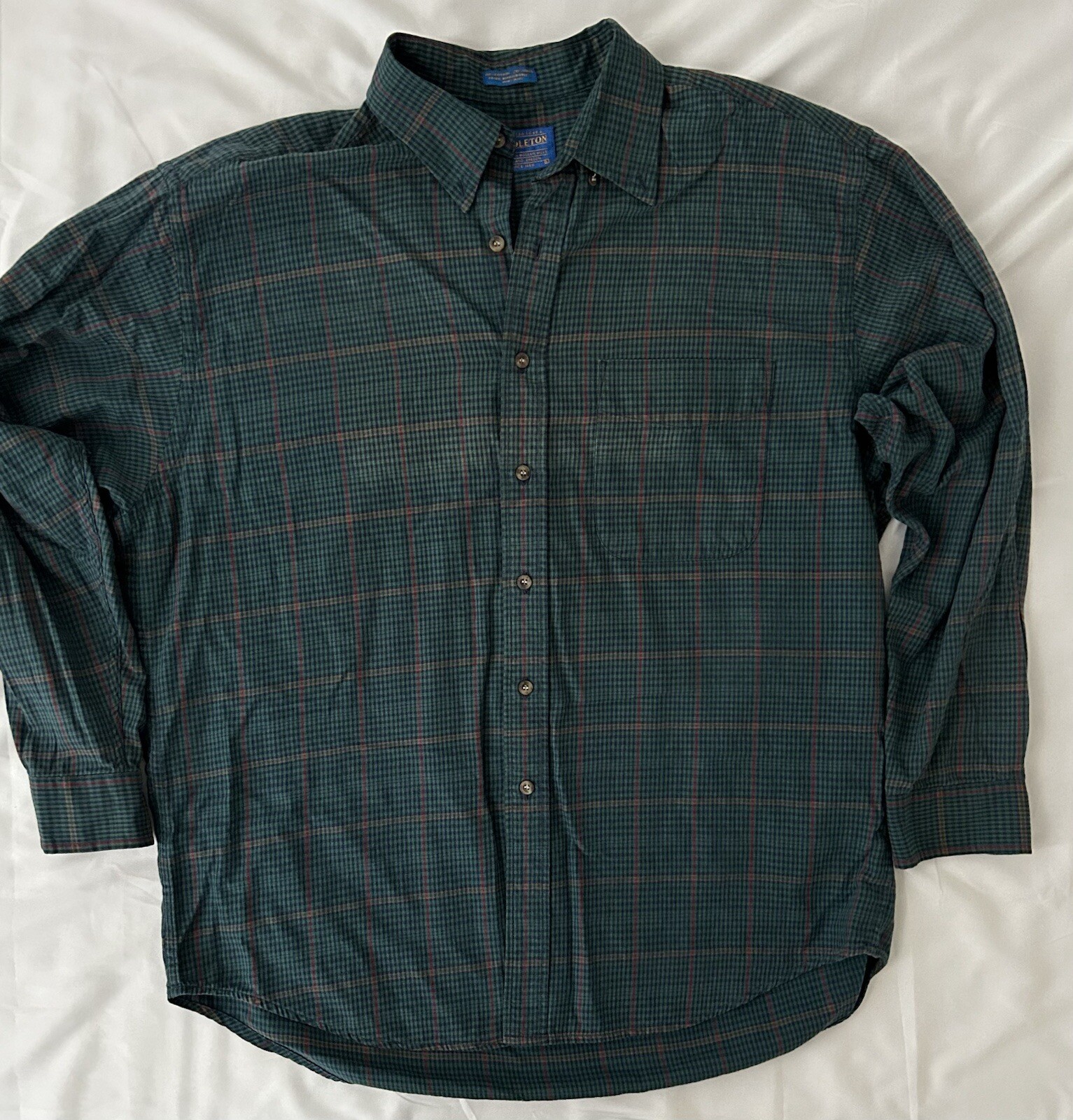 Pendleton Blend Plaid Button Down Sz L - image 1