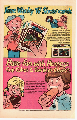 1978 HOSTESS TWINKIES Snack Cakes Food PRINT AD ART - FREE WACKY