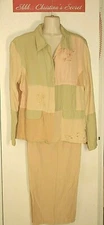 HEARTS of PALM Pants Jacket 2 Pc Set Linen Rayon Pastel Washable Sz 18 *VG+