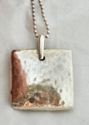 Estate Barse Sterling 925 Solid Hammered Necklace Pendant Ball Chain 22 Grams
