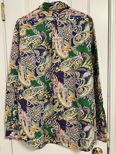 Vintage Polo Ralph Lauren Paisley Button Down Shirt Mens size XL Custom Fit - Picture 2 of 6