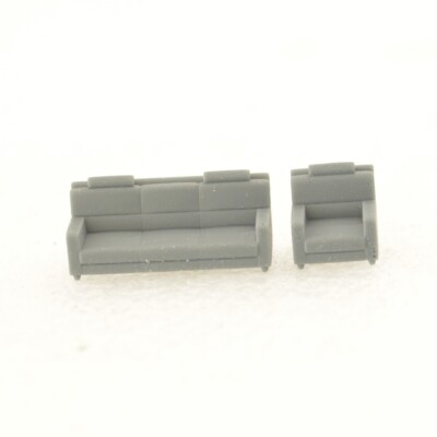 LYTS87009 1/87 HO Scale Miniature Factory Modern Simple Sofa 3+1 Seater Sofa