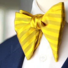 CAMELLUCCI Men's Self-tied Bow Tie Bowtie Big Butterfly S712 Gold