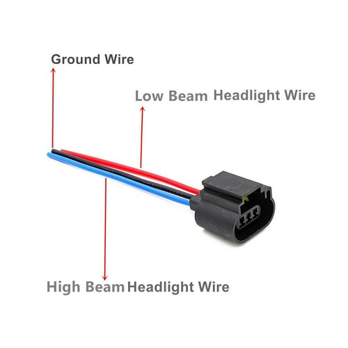 2x LED H13 9008 Female Socket Car Headlight Plug Wire Harness Adapter Connector - Picture 6 of 12