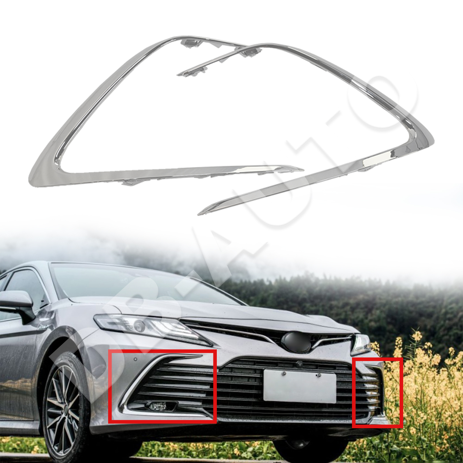 For 2021 2022 Toyota Camry LE XLE Chrome Front Bumper Grille Strip Trim Molding