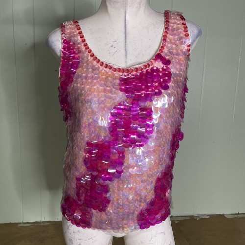60’s Vintage Paillette Sequined Beaded Wool Top Medium