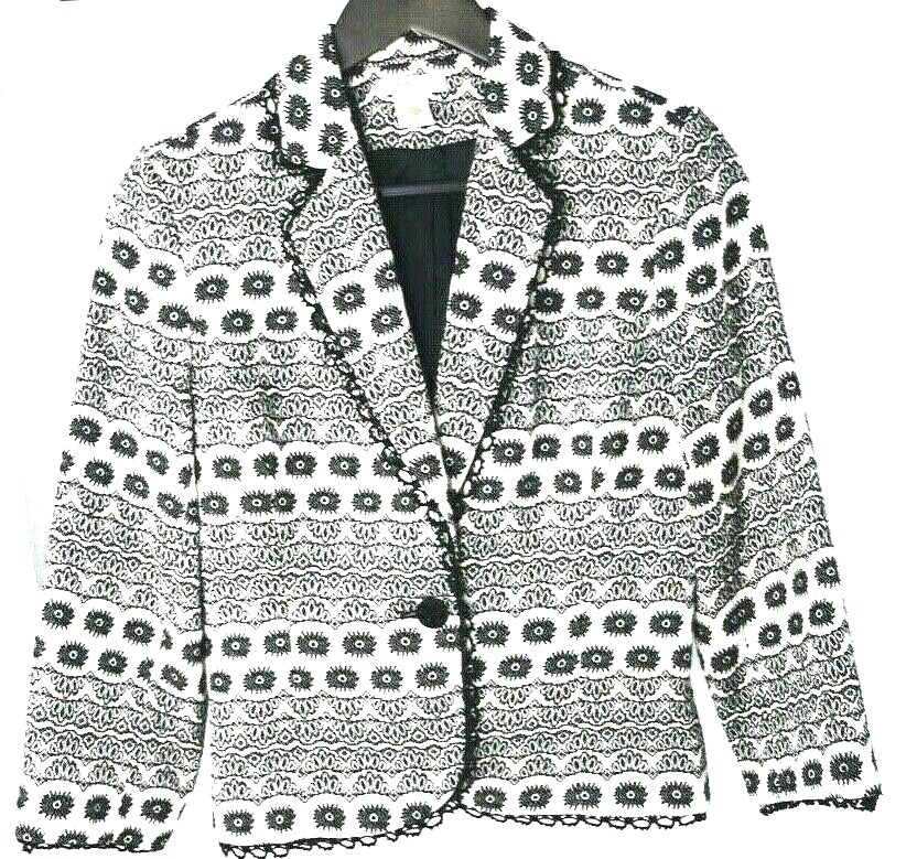 Harold's Women's Cream Suit Jacket With Black Embroid… Gem