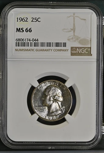 1962 P Quarter Dollars Silver Coinage NGC MS-66