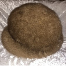 Vintage Dittrich of Detroit Autumn Haze Mink Fur Pillbox Hat Excellent Condition