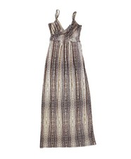 Tart Medium Surplice Bamboo Print Jersey Long Maxi Dress Deep V Empire