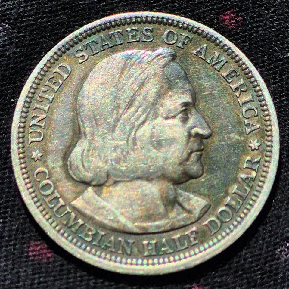 1892 COLUMBIAN EXPOSITION Silver Half-Dollar - Beautifully Toned Example! 50C - Image 2 of 2