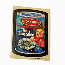 Wacky Packages Choke King Tasty Chop Sticks Vintage Sticker Card