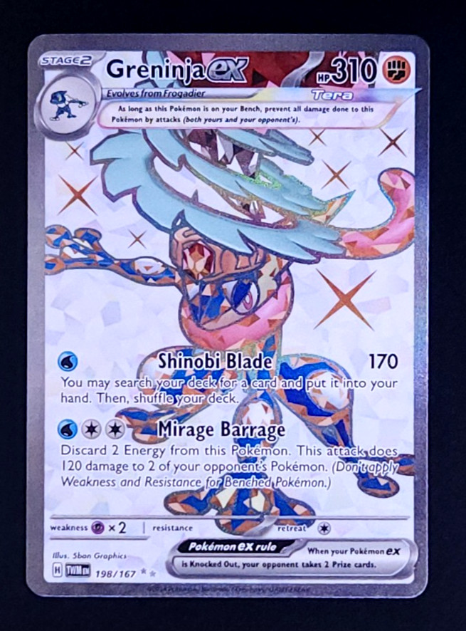 Pokémon Greninja EX TCG Twilight Masquerade Holo Ultra Rare Full Art 198/167