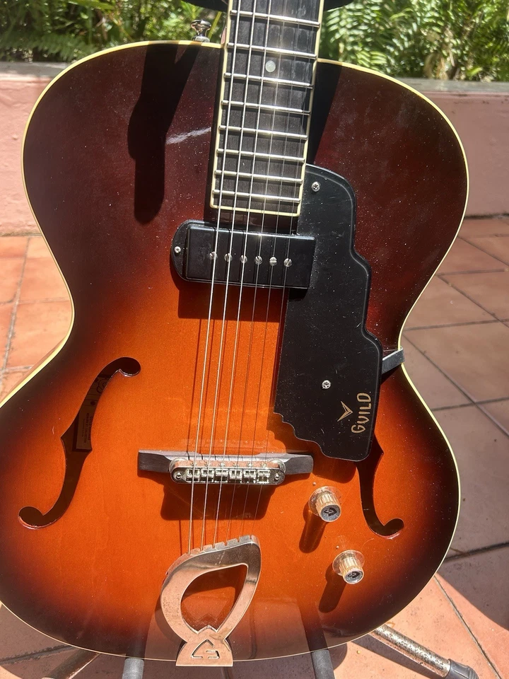 Guild T-50 Slim Hollowbody Guitar, Rosewood Fretboard, Vintage Sunburst - Image 2 of 3