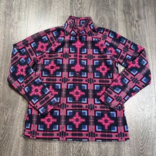 Eddie Bauer Aztec Print Fleece Quarter Zip Pullover Women's Tall Large